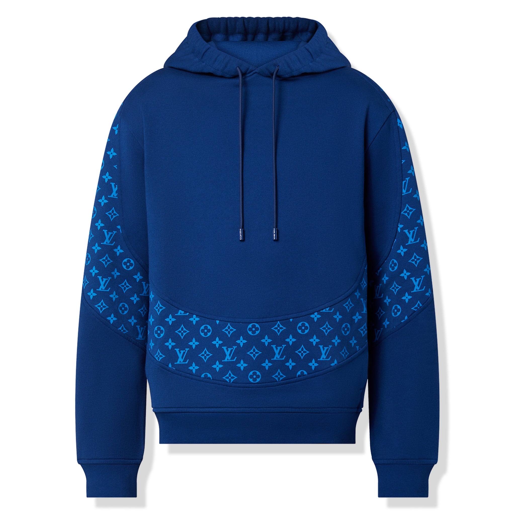 Image of Louis Vuitton LV Monogram Circle Cut Blue Hoodie